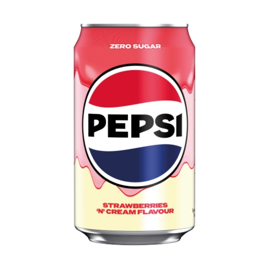 0c78815d7eb68183e6f56f32396d9146-540x540 Pepsi Strawberries 'n' Cream Flavour Zero Sugar 330ml - Görsel 1