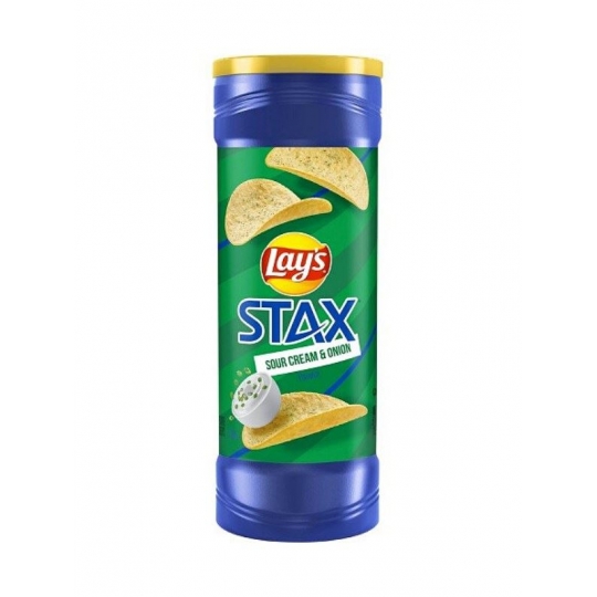 99b0ead17b1daac61d5a61fc669982e4-540x540 Lays Stax Sour Cream & Onion Potato Crisps 155.9 g - Görsel 1