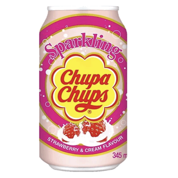 Chupa Chups Sparkling Strawberry Cream Flavour 345 ml