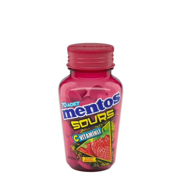 Mentos Sours C Vitaminli Çilek Aromalı Şeker 49g