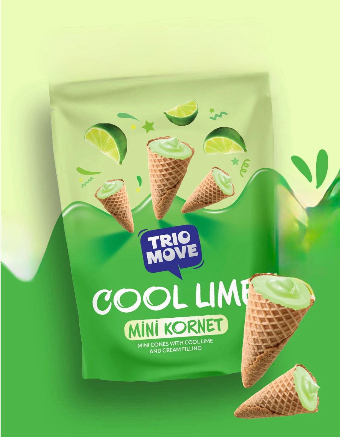 WhatsApp Image 2025-10-30 at 23.10.05 Trio Move Cool Lime Mini Kornet 55g - Görsel 1