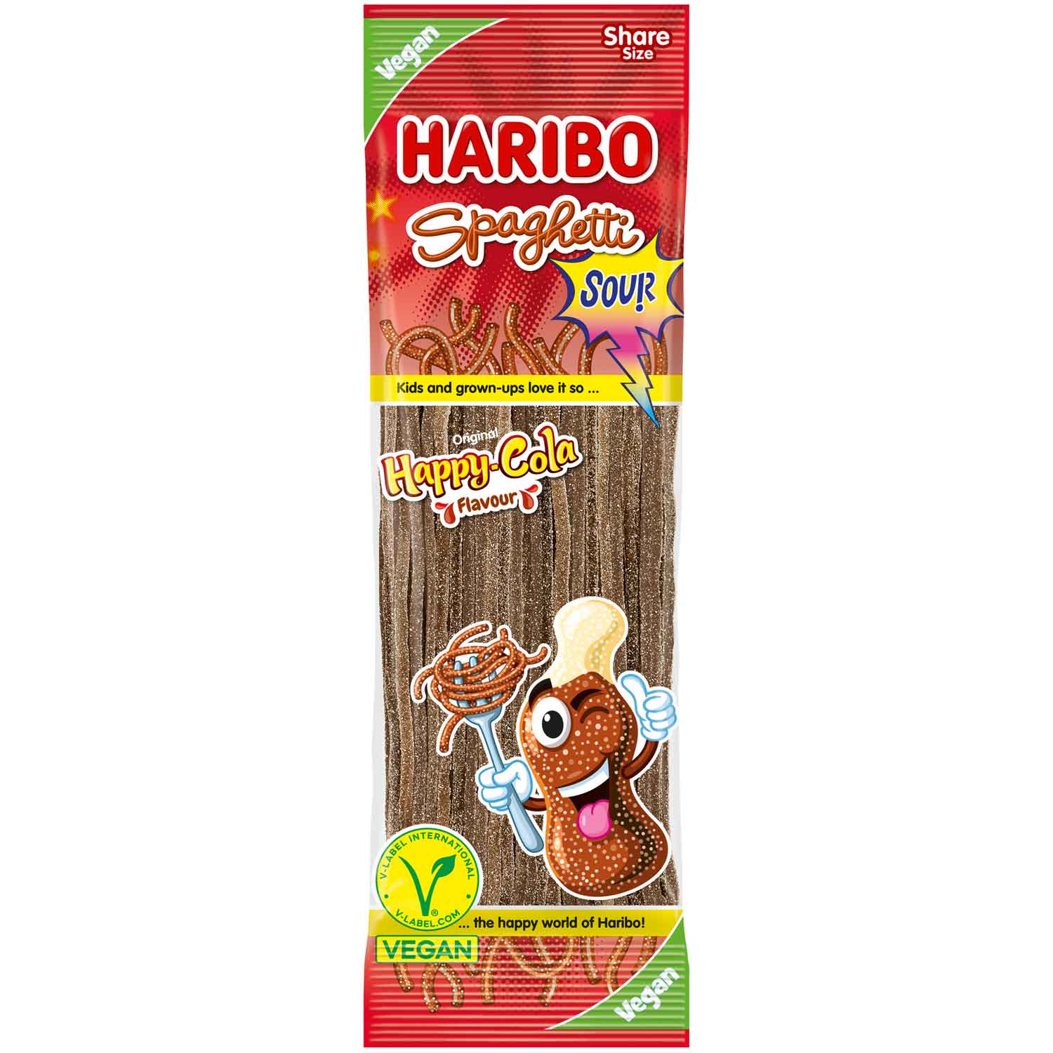 haribo-spaghetti-cola-vegan-200g-no1-0645 Haribo Spaghetti Happy-Cola Sour 200g - Görsel 1