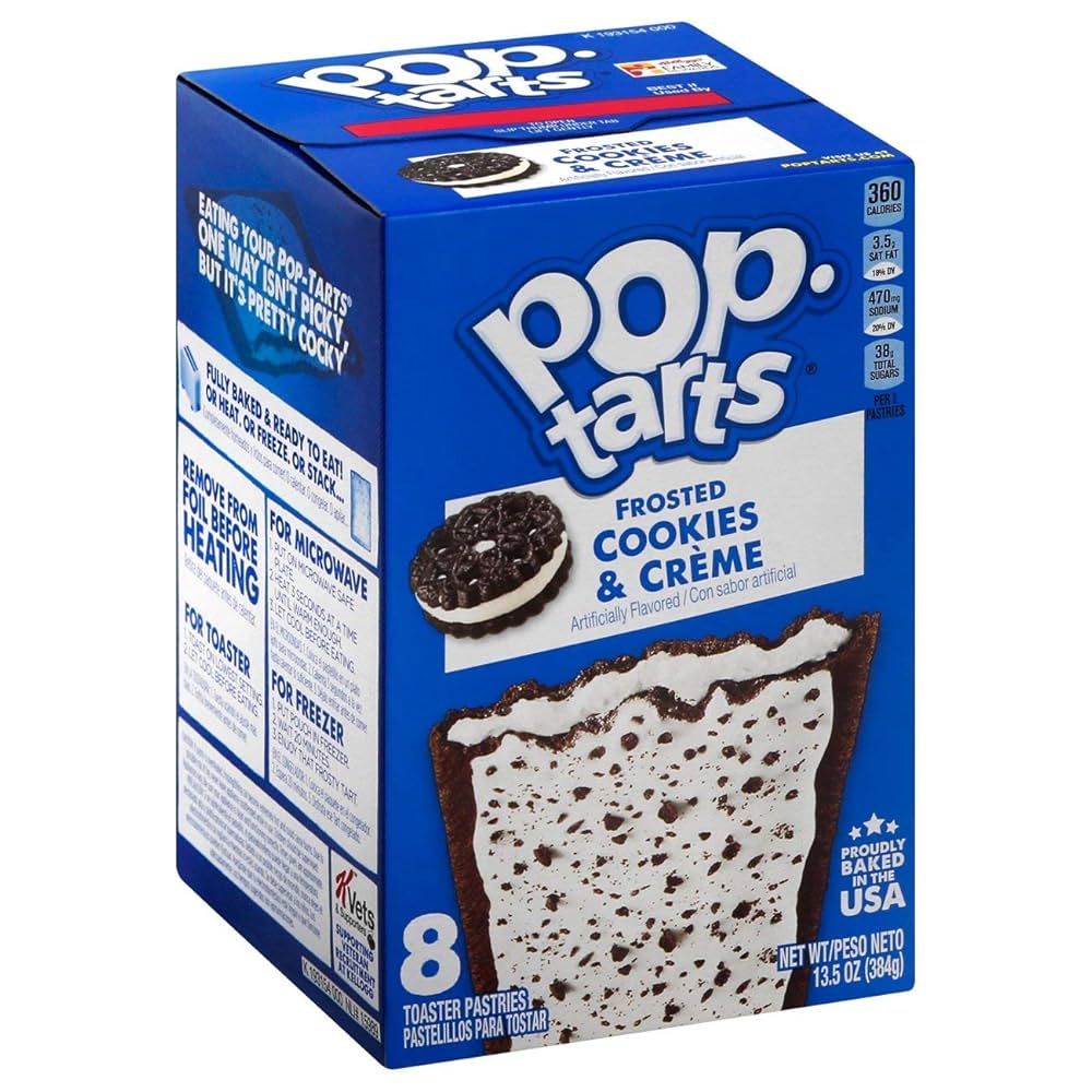 71sYOy4KApL._UF1000,1000_QL80_ Pop-Tarts Frosted Cookies & Cream 384 gr - Görsel 1