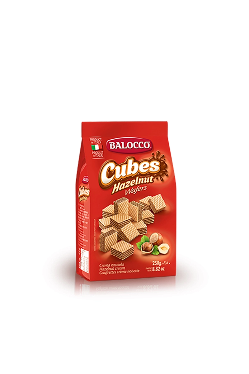 8001100059259.jpg Balocco Cubes Hazelnut Wafers 250g - Görsel 1