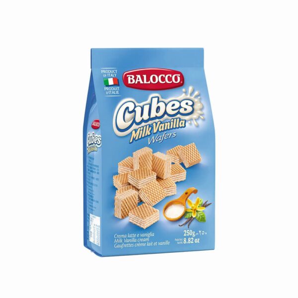 Balocco Cubes Milk Vanilla Wafers 250g