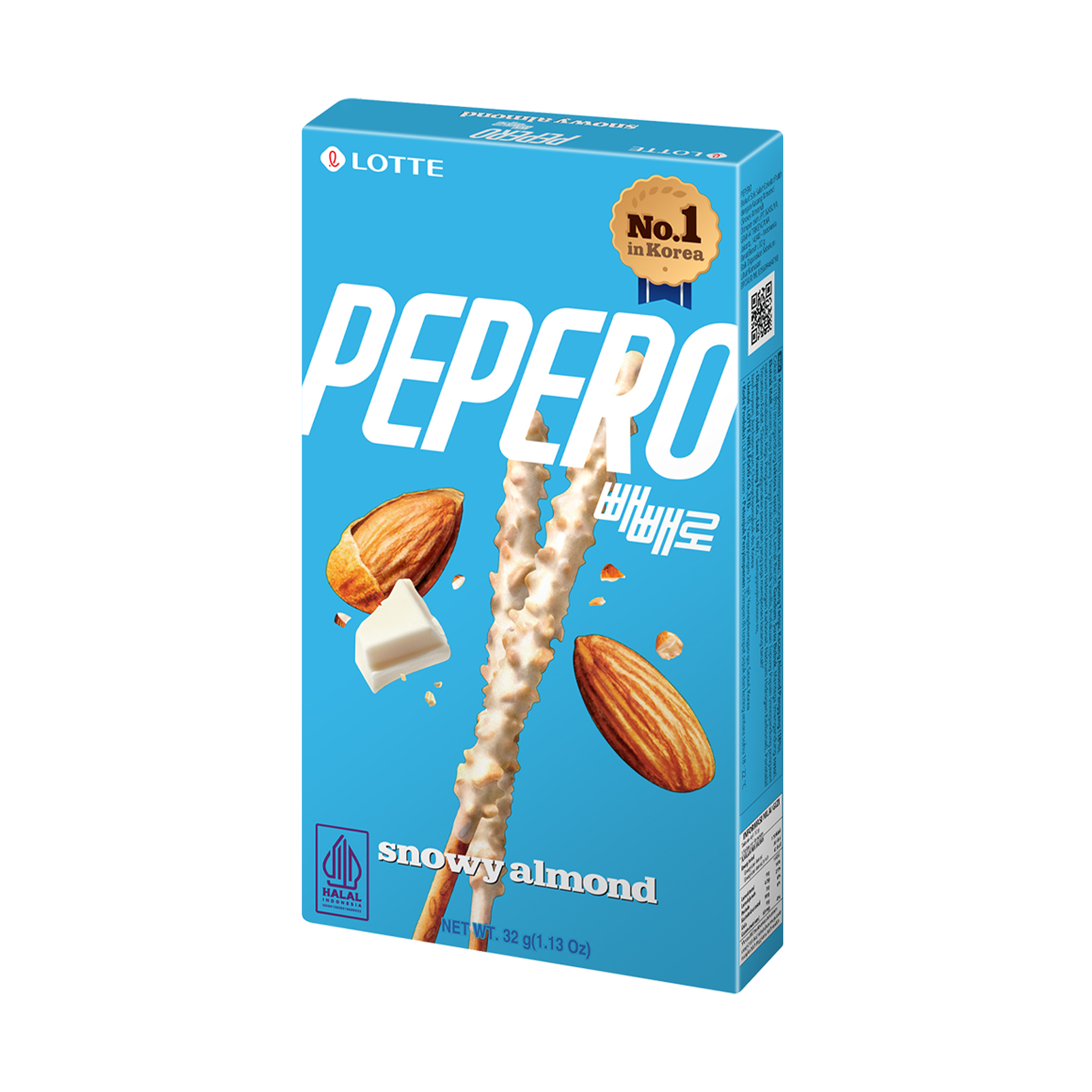 Pepero-Snowy-Almond-flavor-sticks-32g-x40-KR Pepero Snowy Almond 32 g - Görsel 1